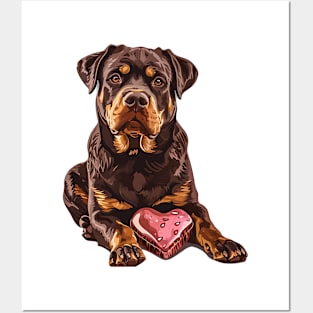 Valentine Rottweiler Shaped Chocolate Posters and Art